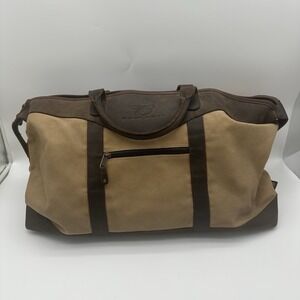 Vintage Canyon Outback‎ Jeffries Leather Canvas Duffle Bag 25" Budweiser